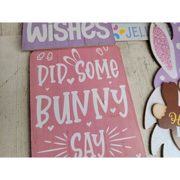 Bunny sign AS IS variety Easter home decor set peep jelly bean egg hunt - Picture 7 of 14